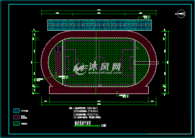 400米标准跑道 - cad体育场、操场建筑图纸下