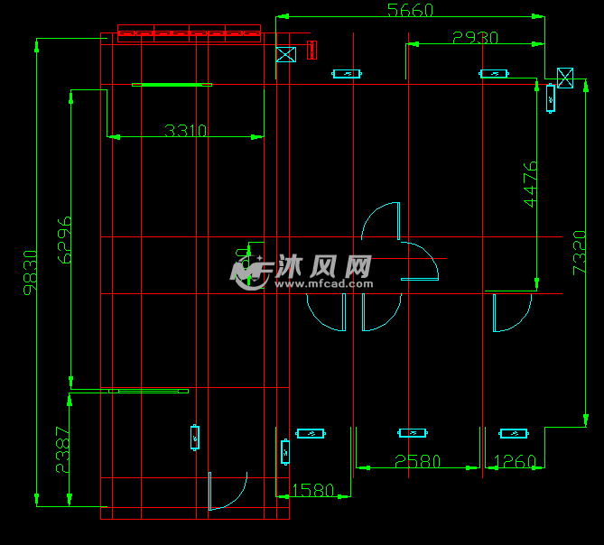 cad绘制家装平面图 - autocad室内设计图纸 - 沐风图纸