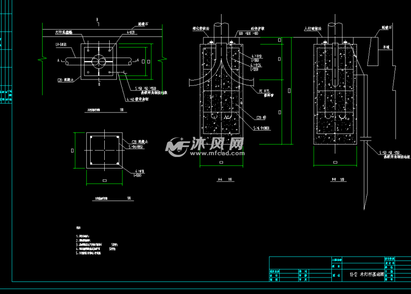 cad图纸 光电图纸 路灯接线井及接地机组布置图