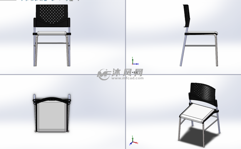 创意轻质椅子模型三视图
