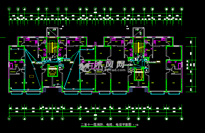 电气施工图纸 - AutoCAD住宅建筑电器CAD图