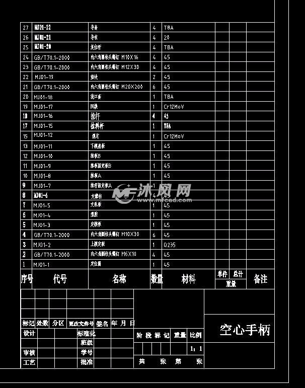 装配图明细表