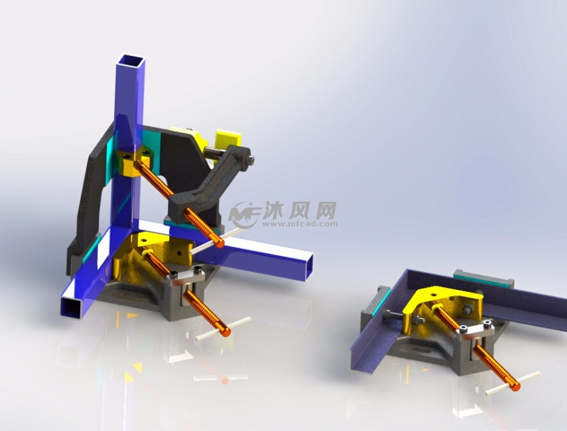 创意方通角铁固定焊接治具设计 - 工装夹具 - 沐