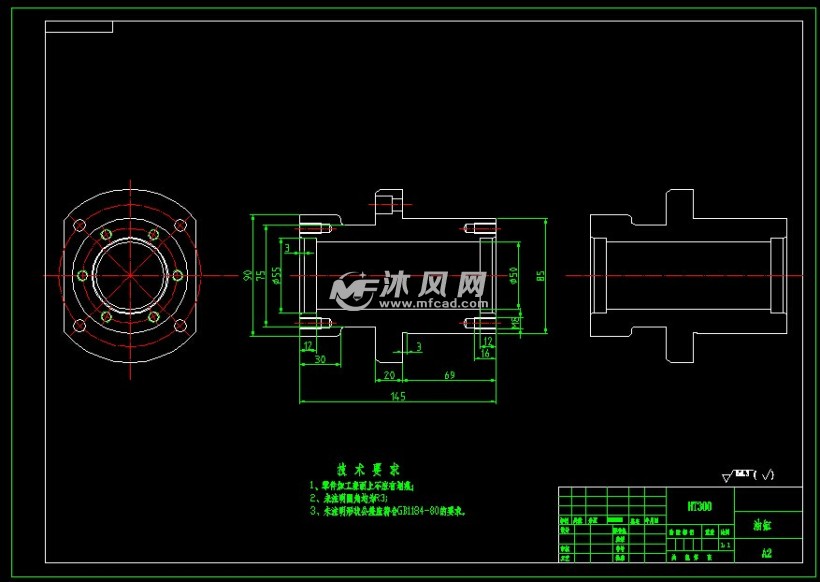 (1/8 油缸零件图图纸简介液压油缸一般指液压缸,液压缸是将液压能