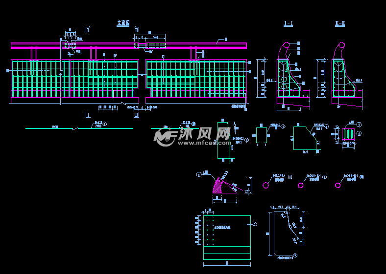 防撞护栏构造钢筋图