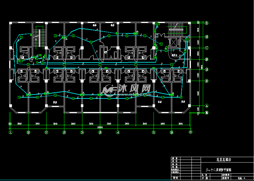 某电话消防图纸设计及施工CAD酒店-公共建筑cad报毒图片