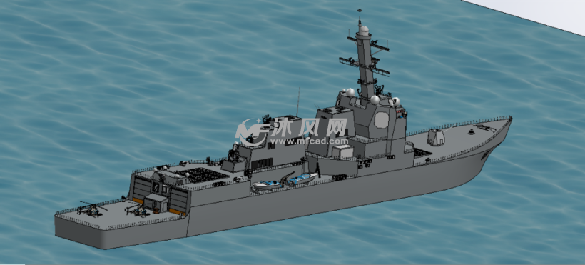导弹驱逐舰模型图 海洋船舶图纸 沐风网
