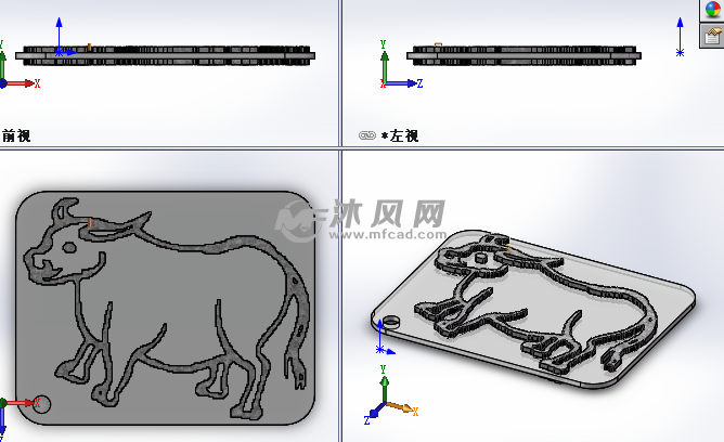 线切割十二生肖吊坠—牛