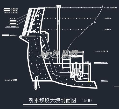 引水坝段大坝剖面图