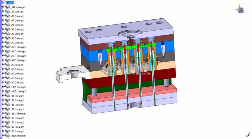 蜗杆自动脱螺纹模具 - 工业用品模具图纸下载