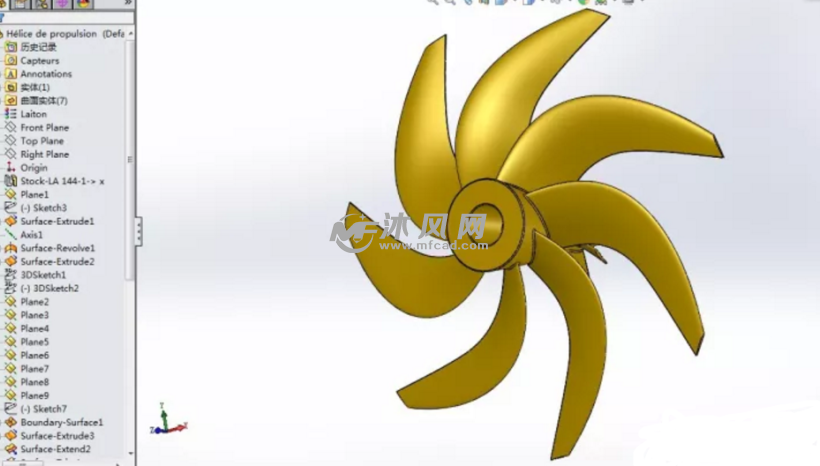 推进器螺旋桨3D模型 - 海洋船舶 - 沐风网