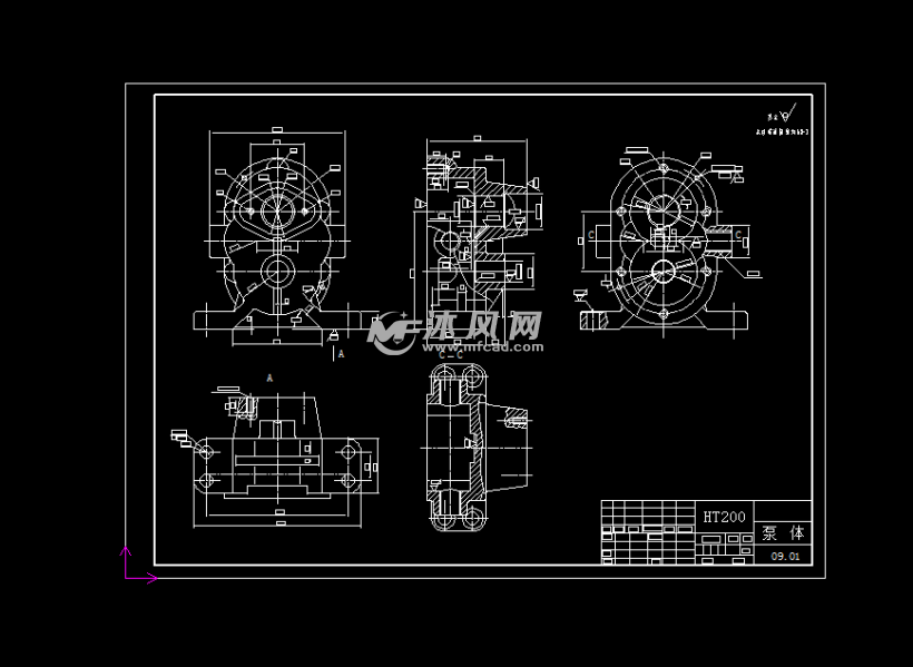 齿轮泵体图