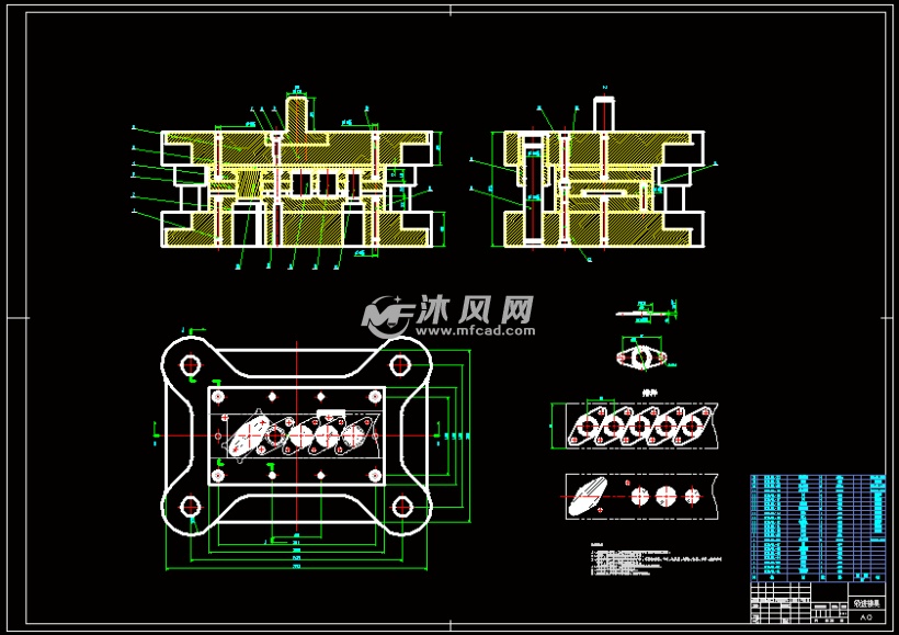 自行车脚蹬内板冲压级进模具设计图纸