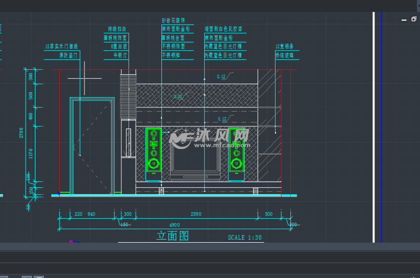电视背景墙三维设计图 - autocad室内设计图纸