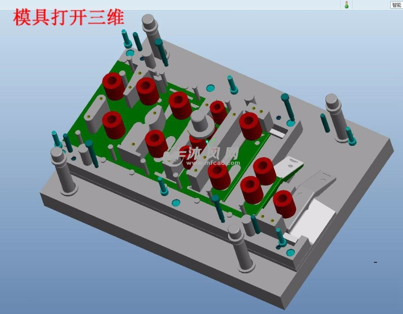 上海通用右侧新赛欧转向背影板书下支架冲压模具设计【级进模】【三东岳设计管柱图片