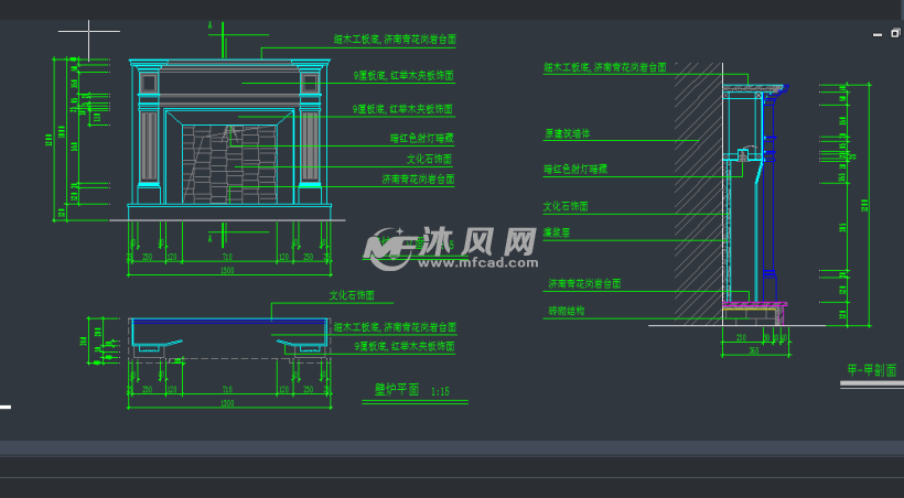 壁炉cad设计图