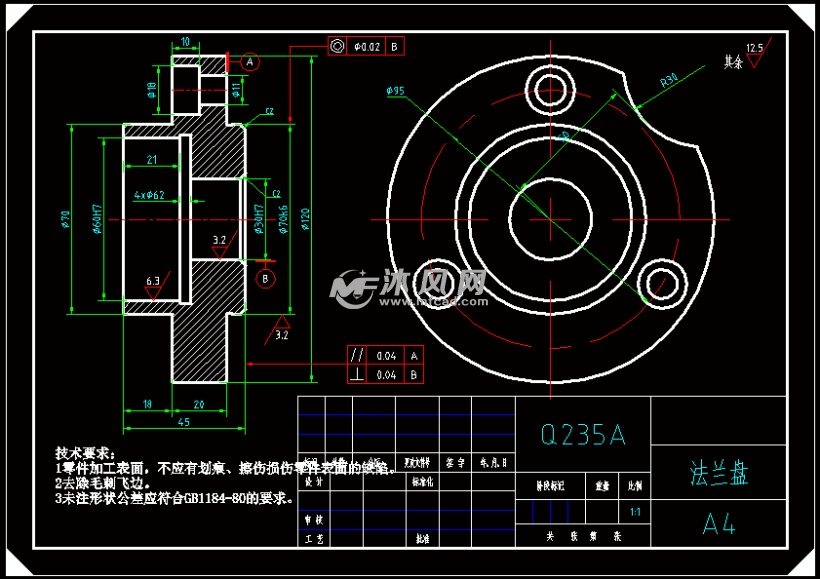 法兰盘铸造模具CAD压铸-铸造模具,模具图纸如何分辨主筋图纸图片