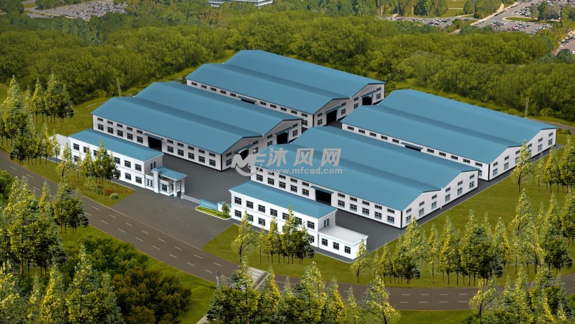 车间厂房规划 - 建筑模型 - 沐风网