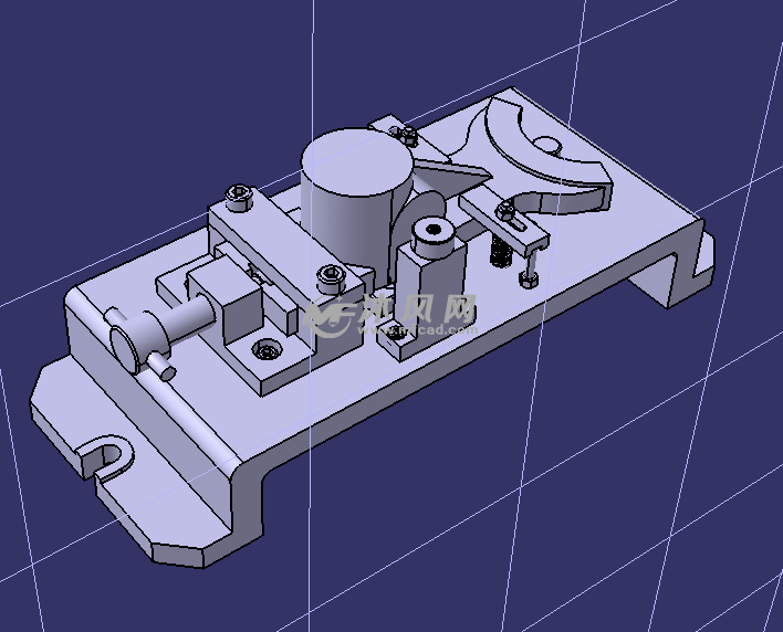 叉杆铣54端面三维夹具(catia cad装配图及夹具体)