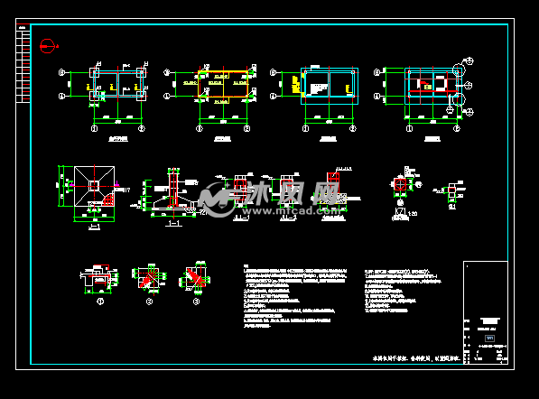 铜钼矿生产点理化室结构施工图 - AutoCAD厂区