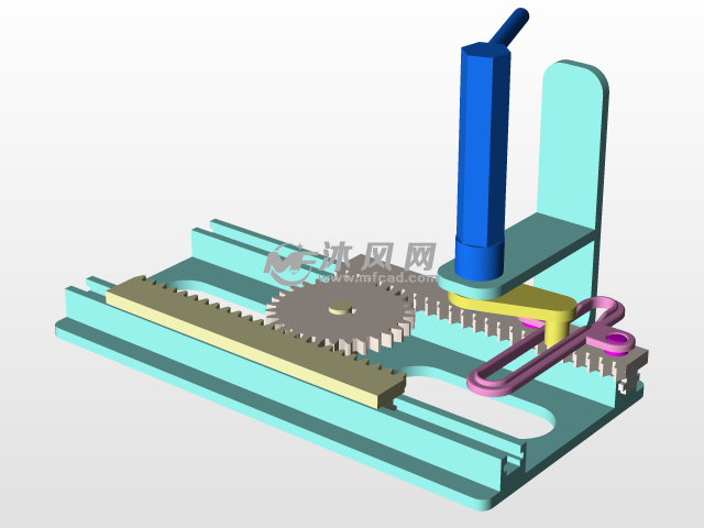 齿轮齿条机构建模装配图