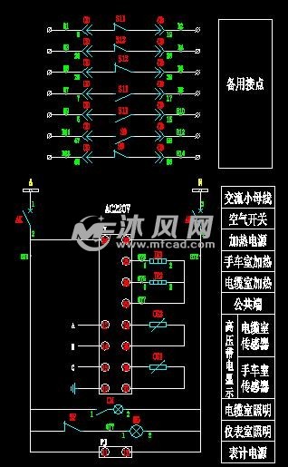 接地变控制回路原理图 - autocad电气图纸
