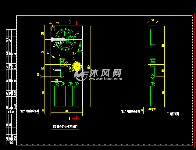 薄型消防柜设计图 - AutoCAD其他详图∕图库图