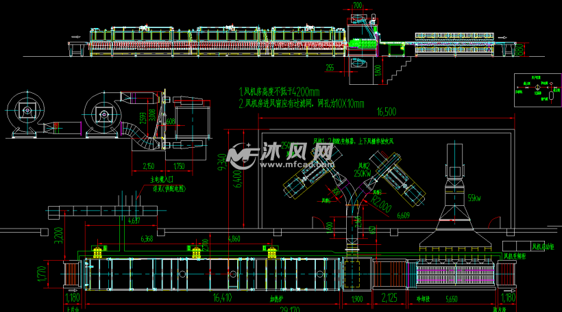 玻璃钢化炉平面布置图