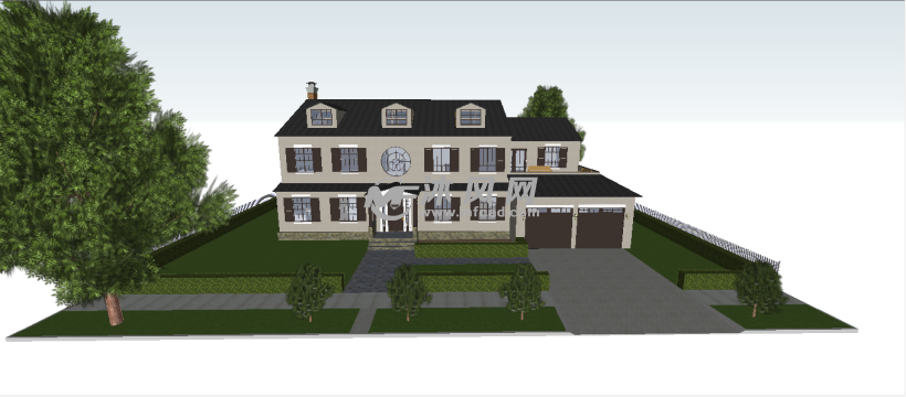乡村别墅sketchup设计模型 - sketchup建筑模型