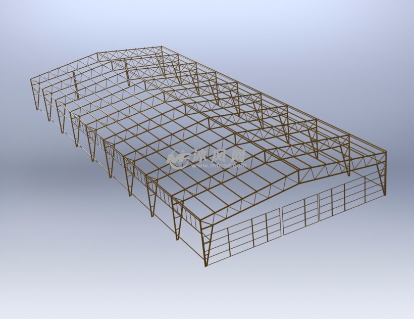 SW钢结构的工厂设计 - 建筑模型 - 沐风网