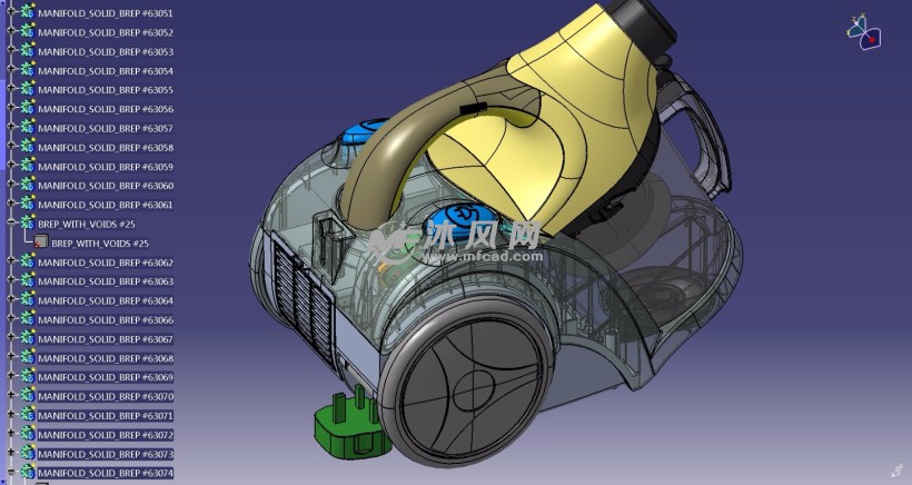 一款catia设计的卧式吸尘器模型