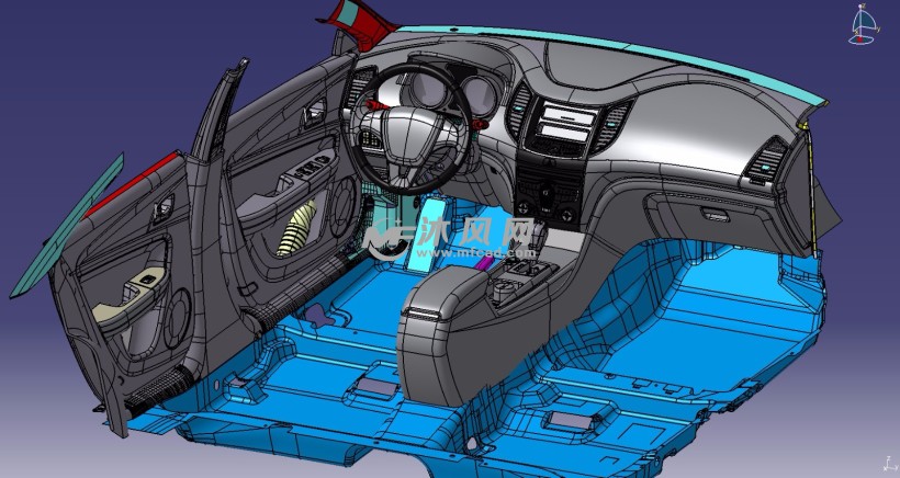 一款汽车前部驾驶系统内外饰设计模型(igs)