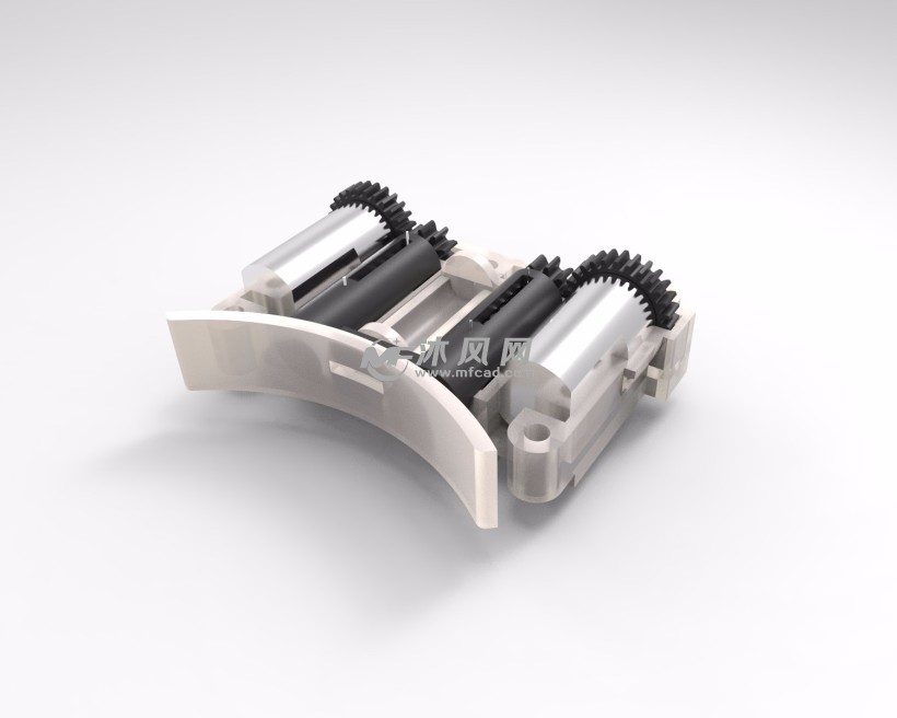 智能锁双电机组件 - 小五金模型 - 沐风网