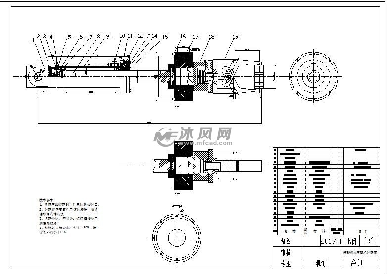 搬砖机械手的二维CAD图 - 机器人模型 - 沐风网
