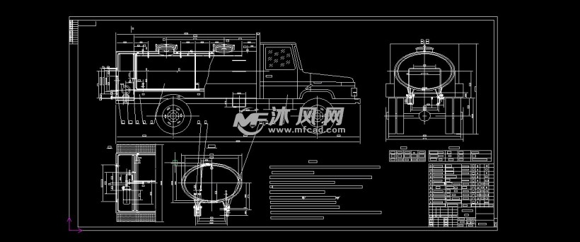 奶槽车奶罐车技术图纸