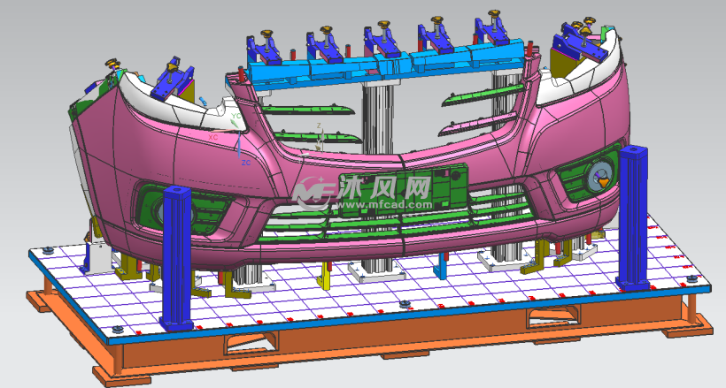 轿车前保带格栅3d检具设计方案