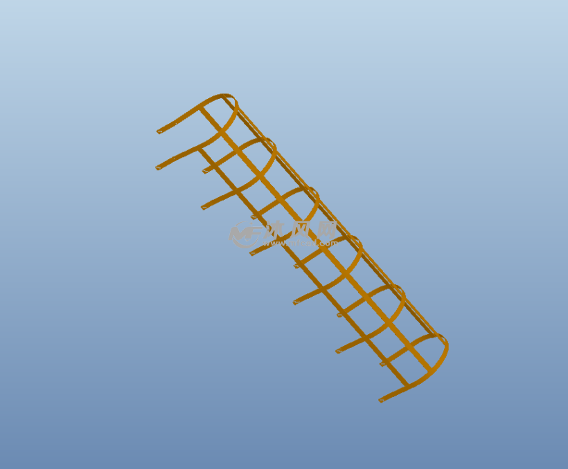 5米护笼爬梯三维模型