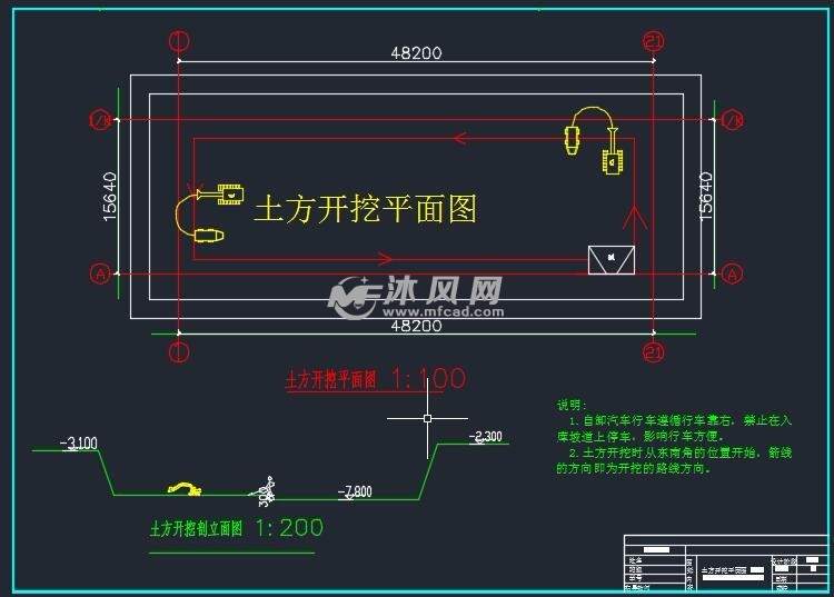 土方开挖平面图