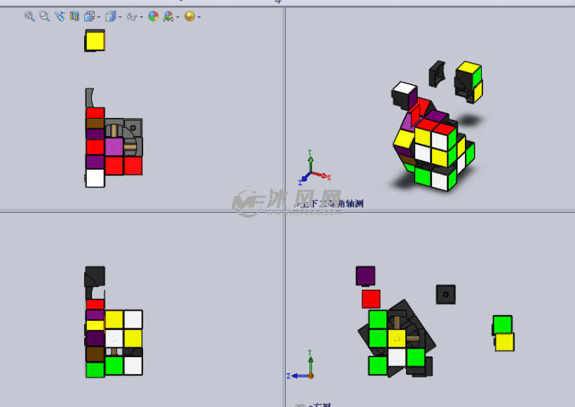 详解的玩具魔方设计模型 - 玩具公仔图纸 - 沐风网