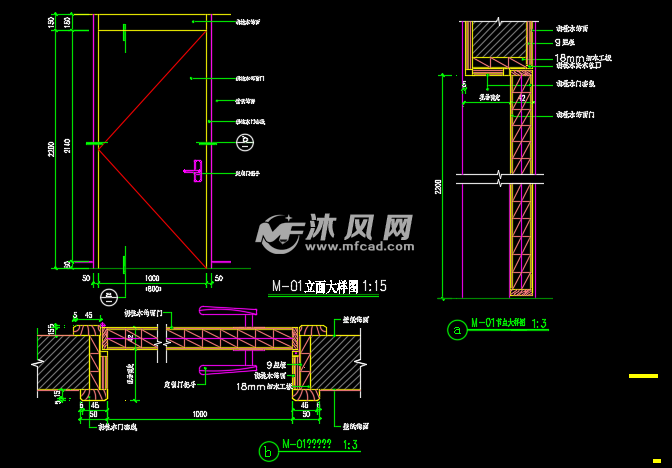 m立面大样及节点详图