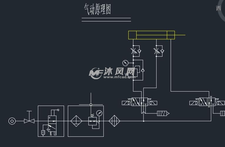 锁紧气缸气路原理图配零件清单