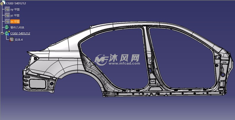 b级轿车左右侧围总成(含轮罩)