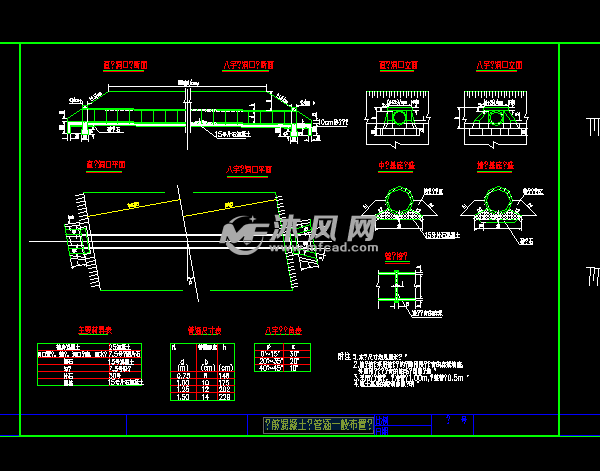 钢筋混凝土圆管涵一般布置图