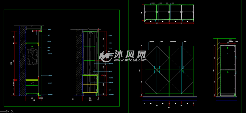 衣柜大样cad剖面图