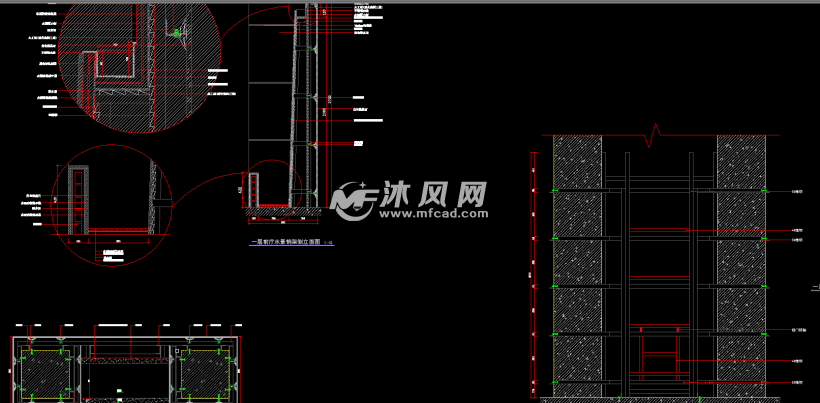 石材干挂cad剖面详图