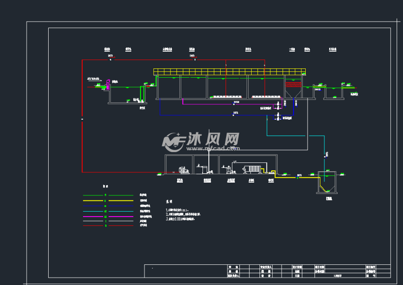 酸洗磷化废水处理CAD工艺图 - 工业废水处理图