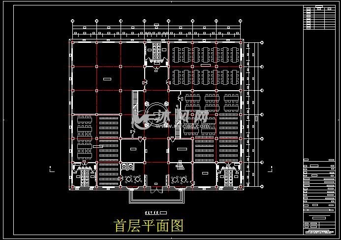 沧州市某大学图书馆设计方案一
