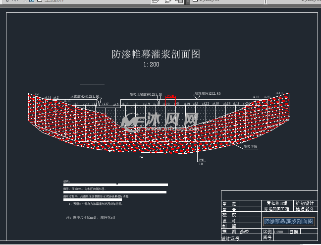 防渗帷幕灌浆剖面图