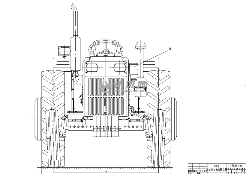 350型拖拉机全套cad图纸