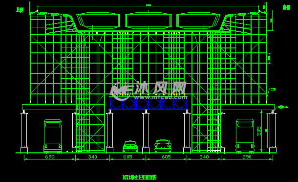 门式贝雷梁支架体系 - CAD建筑图纸 - 沐风网